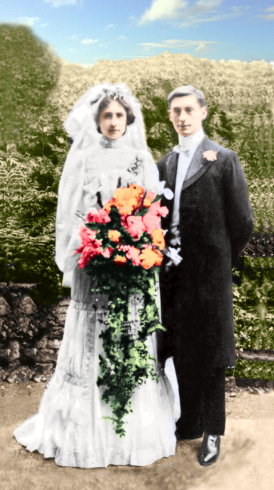 aka alt-text-wedding-couple-1901-restored-and-colourised
