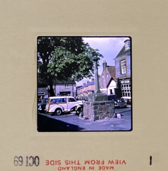 1960s English village scene captured on 126 slide film from a Kodak Instamatic camera – original image ready for professional slide restoration